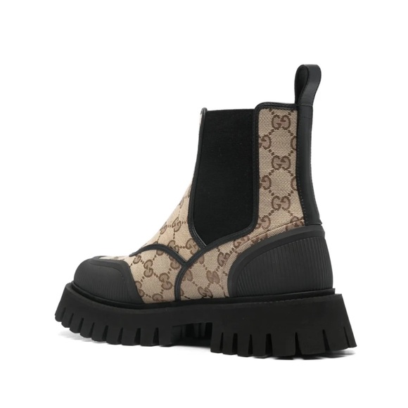 Gucci GG Logo Canvas and Rubber Chelsea Boot - Picture 3 of 10